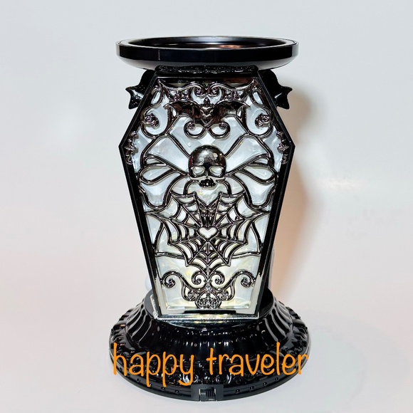 LIGHT-UP COFFIN WATERGLOBE 3-Wick Candle Holder - Picture 3 of 6